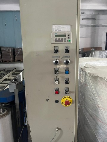 Used Sacmi palletizer with semi-automatic pallet wrapper 5